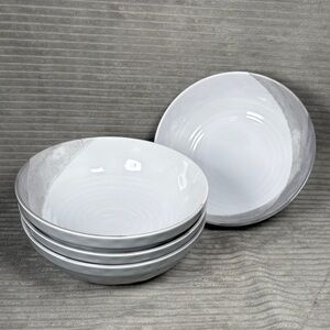Nautica White and Gray 8” Melamine Bowl Set (4)